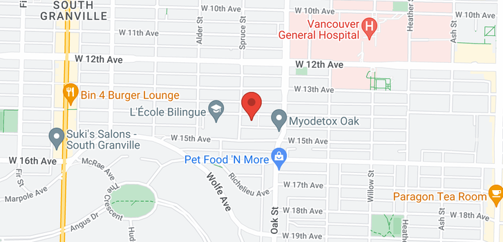 map of 104 1088 W 14TH AVENUE